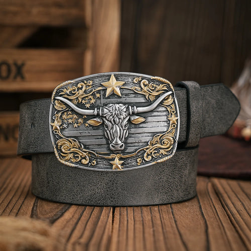 Men - Women - Western Denim - pu leather - Belt - Vintage jeans with