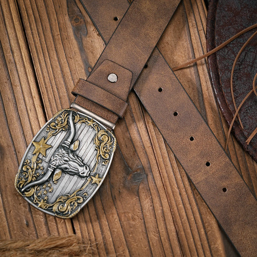 Men - Women - Western Denim - pu leather - Belt - Vintage jeans with