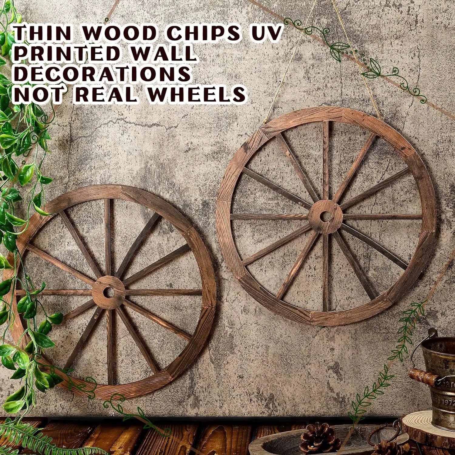 Western Cowboy Party Decorations Vintage Rustic Wagon Wheel Wood
