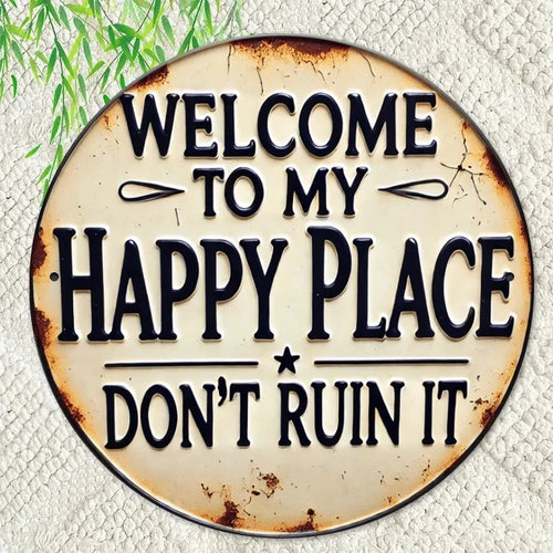 2D Flat Rustic Welcome Sign with Cowboy Hat Rope Design 8x8 Inch Wall