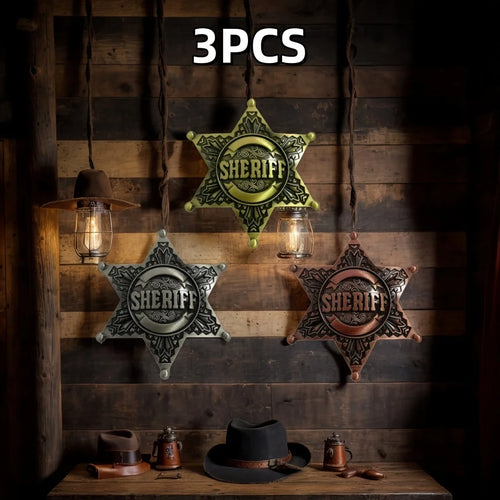 Vintage Western 1pc Metal Sheriff Badge|Premium Metallic Finish |
