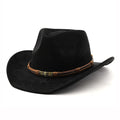Suede Western Cowboy Hat For Men Women Vintage Rolled Brim Felt Jazz