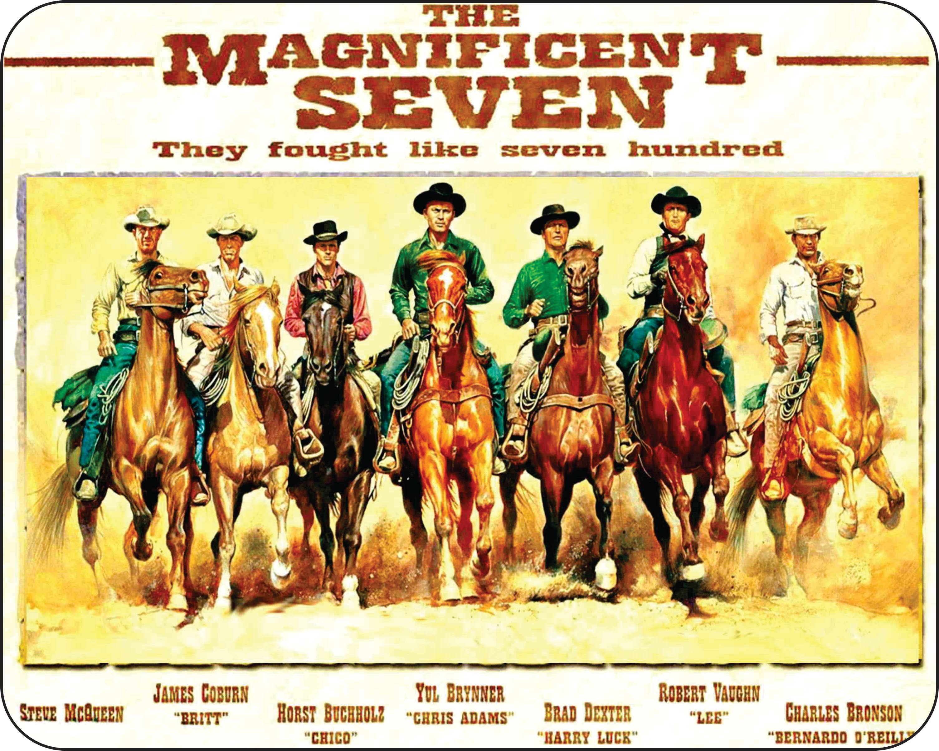 Magnificent Seven old West Cowboy Movie Mouse Pad  1960